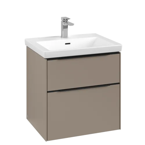 Bild von VILLEROY BOCH Subway 3.0 Waschbeckenunterschrank, mit Beleuchtung, 2 Auszüge, 572 x 576 x 478 mm, Taupe #C578L1VM