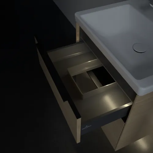 Picture of VILLEROY BOCH Subway 3.0 Vanity unit, with lighting, 2 pull-out compartments, 572 x 576 x 478 mm, Nordic Oak #C578L1VJ