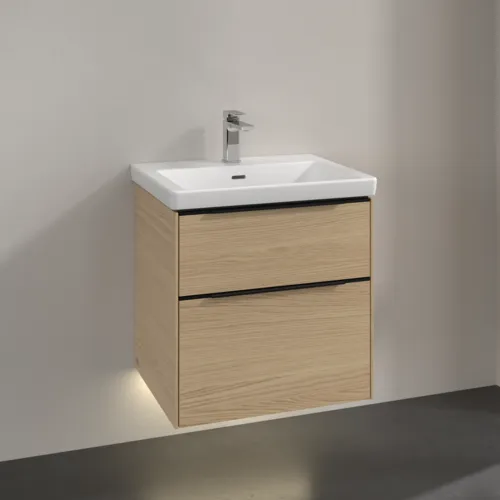 Picture of VILLEROY BOCH Subway 3.0 Vanity unit, with lighting, 2 pull-out compartments, 572 x 576 x 478 mm, Nordic Oak #C578L1VJ