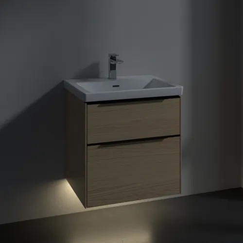 Picture of VILLEROY BOCH Subway 3.0 Vanity unit, with lighting, 2 pull-out compartments, 572 x 576 x 478 mm, Nordic Oak #C578L1VJ