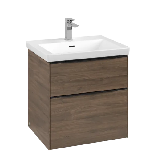 Bild von VILLEROY BOCH Subway 3.0 Waschbeckenunterschrank, mit Beleuchtung, 2 Auszüge, 572 x 576 x 478 mm, Arizona Oak #C578L1VH