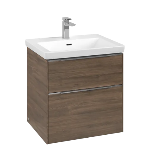 Bild von VILLEROY BOCH Subway 3.0 Waschbeckenunterschrank, mit Beleuchtung, 2 Auszüge, 572 x 576 x 478 mm, Arizona Oak #C578L0VH