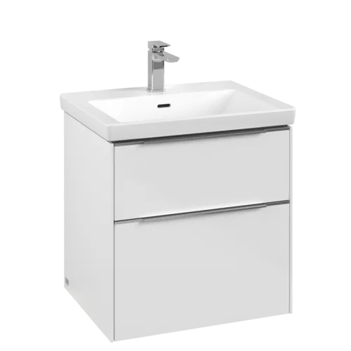 Bild von VILLEROY BOCH Subway 3.0 Waschbeckenunterschrank, mit Beleuchtung, 2 Auszüge, 572 x 576 x 478 mm, Brilliant White #C578L0VE