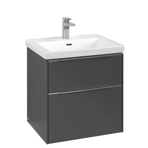 Obrázek VILLEROY BOCH Subway 3.0 Vanity unit, s osvětlením, 2 výsuvy, 572 x 576 x 478 mm, grafitová barva #C578L0VR