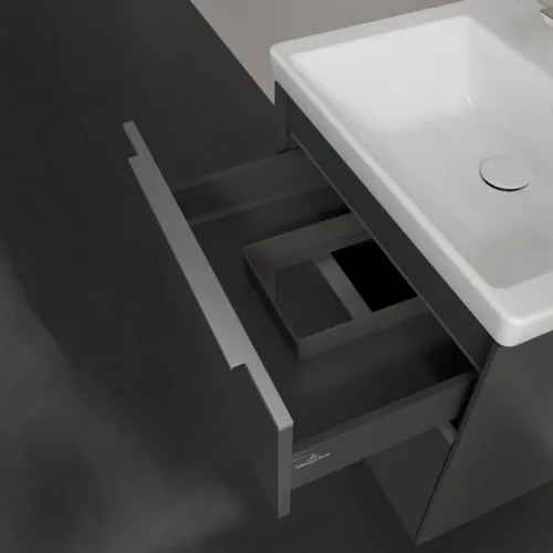 Bild von VILLEROY BOCH Subway 3.0 Waschbeckenunterschrank, mit Beleuchtung, 2 Auszüge, 572 x 576 x 478 mm, Graphite #C578L0VR