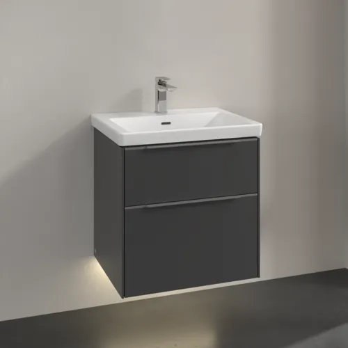Bild von VILLEROY BOCH Subway 3.0 Waschbeckenunterschrank, mit Beleuchtung, 2 Auszüge, 572 x 576 x 478 mm, Graphite #C578L0VR