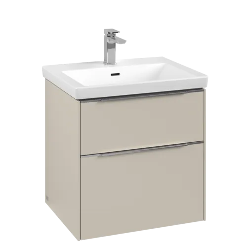 Bild von VILLEROY BOCH Subway 3.0 Waschbeckenunterschrank, mit Beleuchtung, 2 Auszüge, 572 x 576 x 478 mm, Cashmere Grey #C578L0VN