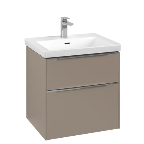 Bild von VILLEROY BOCH Subway 3.0 Waschbeckenunterschrank, mit Beleuchtung, 2 Auszüge, 572 x 576 x 478 mm, Taupe #C578L0VM