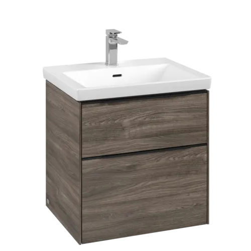 Bild von VILLEROY BOCH Subway 3.0 Waschbeckenunterschrank, 2 Auszüge, 572 x 576 x 478 mm, Stone Oak #C57801RK