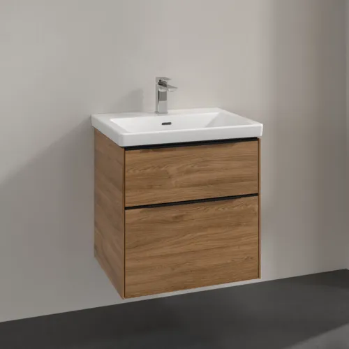 Bild von VILLEROY BOCH Subway 3.0 Waschbeckenunterschrank, 2 Auszüge, 572 x 576 x 478 mm, Kansas Oak #C57801RH