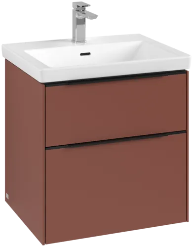 Bild von VILLEROY BOCH Subway 3.0 Waschbeckenunterschrank, mit Beleuchtung, 2 Auszüge, 572 x 576 x 478 mm, Wine Red #C578L1AH