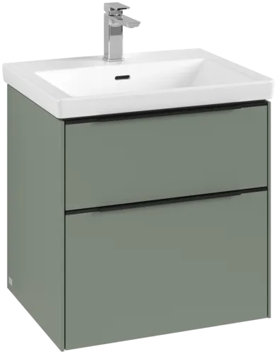 Bild von VILLEROY BOCH Subway 3.0 Waschbeckenunterschrank, mit Beleuchtung, 2 Auszüge, 572 x 576 x 478 mm, Soft Green #C578L1AF