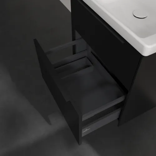 Bild von VILLEROY BOCH Subway 3.0 Waschbeckenunterschrank, 2 Auszüge, 572 x 576 x 478 mm, Volcano Black #C57801VL