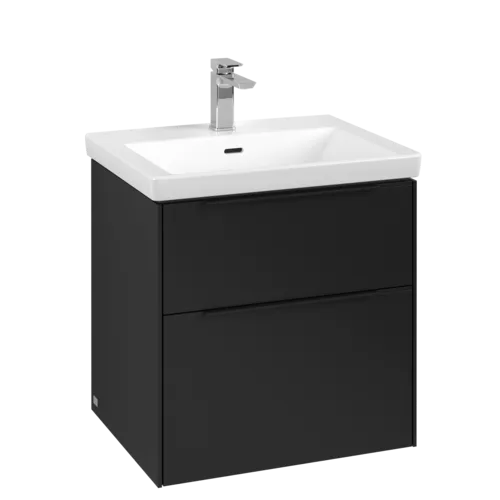 Bild von VILLEROY BOCH Subway 3.0 Waschbeckenunterschrank, 2 Auszüge, 572 x 576 x 478 mm, Volcano Black #C57801VL