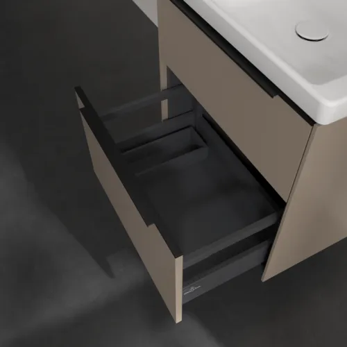 Bild von VILLEROY BOCH Subway 3.0 Waschbeckenunterschrank, 2 Auszüge, 572 x 576 x 478 mm, Taupe #C57801VM