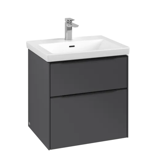 Bild von VILLEROY BOCH Subway 3.0 Waschbeckenunterschrank, 2 Auszüge, 572 x 576 x 478 mm, Graphite #C57801VR