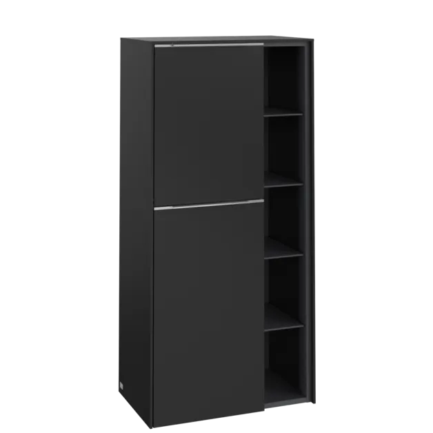 Bild von VILLEROY BOCH Subway 3.0 Mittelschrank, 2 Türen, 574 x 1200 x 362 mm, Volcano Black / Volcano Black #C59800VL