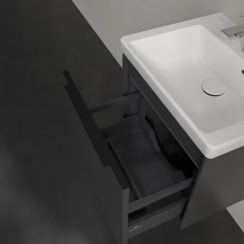 Bild von VILLEROY BOCH Subway 3.0 Waschbeckenunterschrank, mit Beleuchtung, 1 Auszug, 473 x 429 x 408 mm, Graphite #C580L1VR