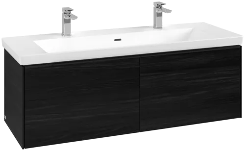 Bild von VILLEROY BOCH Subway 3.0 Waschbeckenunterschrank, 2 Auszüge, 1272 x 429 x 478 mm, Black Oak #C60101AB