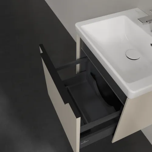 Bild von VILLEROY BOCH Subway 3.0 Waschbeckenunterschrank, mit Beleuchtung, 1 Auszug, 473 x 429 x 408 mm, Cashmere Grey #C580L1VN