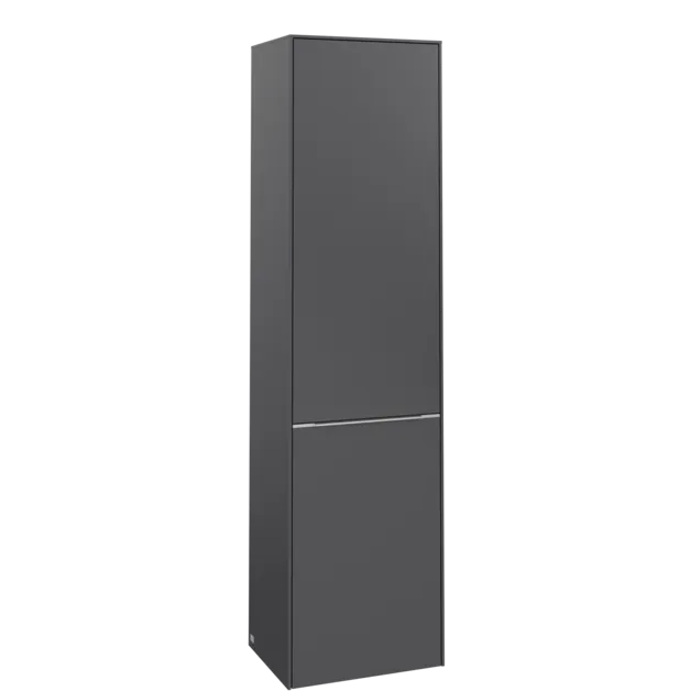 Bild von VILLEROY BOCH Subway 3.0 Hochschrank, 1 Tür, 1 Wäscheklappe, 450 x 1710 x 362 mm, Graphite / Graphite #C59300VR