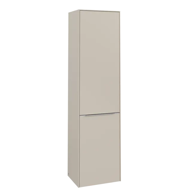 Bild von VILLEROY BOCH Subway 3.0 Hochschrank, 1 Tür, 1 Wäscheklappe, 450 x 1710 x 362 mm, Cashmere Grey / Cashmere Grey #C59300VN
