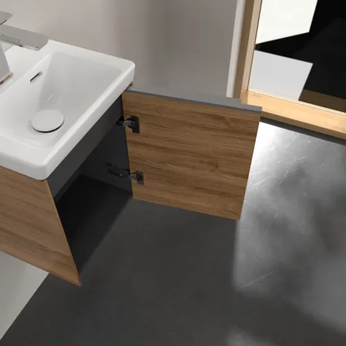 Bild von VILLEROY BOCH Subway 3.0 Waschbeckenunterschrank, 1 Tür, 351 x 429 x 309 mm, Kansas Oak #C58400RH