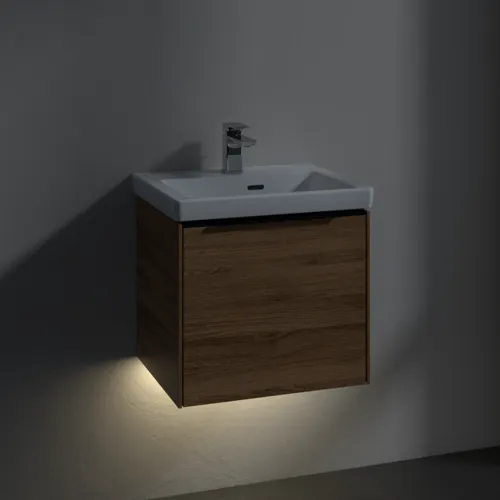 Bild von VILLEROY BOCH Subway 3.0 Waschbeckenunterschrank, mit Beleuchtung, 1 Auszug, 473 x 429 x 408 mm, Kansas Oak #C580L1RH