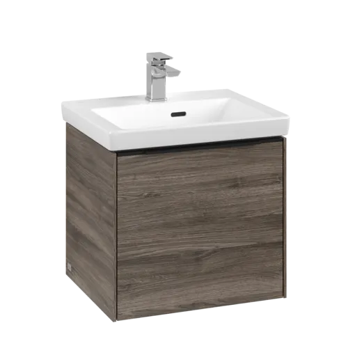 Bild von VILLEROY BOCH Subway 3.0 Waschbeckenunterschrank, mit Beleuchtung, 1 Auszug, 473 x 429 x 408 mm, Stone Oak #C580L1RK