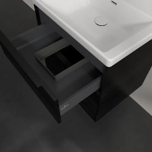 Bild von VILLEROY BOCH Subway 3.0 Waschbeckenunterschrank, 2 Auszüge, 572 x 576 x 478 mm, Black Oak #C57801AB