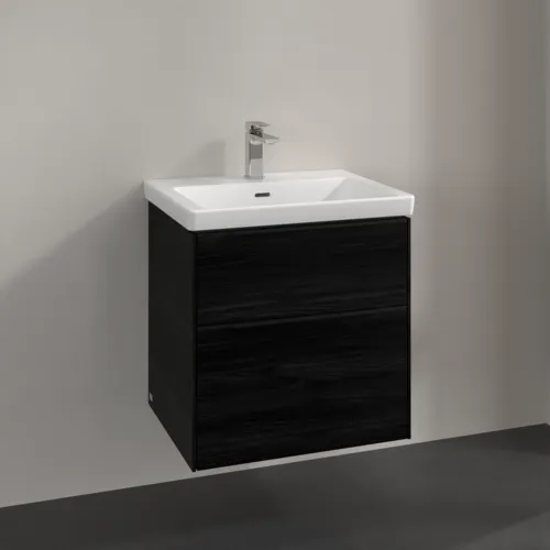 Bild von VILLEROY BOCH Subway 3.0 Waschbeckenunterschrank, 2 Auszüge, 572 x 576 x 478 mm, Black Oak #C57801AB