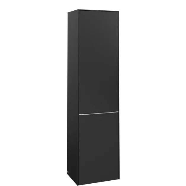 Bild von VILLEROY BOCH Subway 3.0 Hochschrank, 1 Tür, 1 Wäscheklappe, 450 x 1710 x 362 mm, Volcano Black / Volcano Black #C59200VL