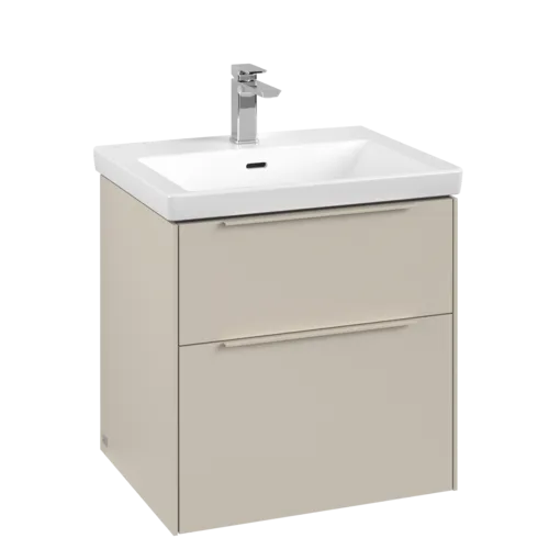 Bild von VILLEROY BOCH Subway 3.0 Waschbeckenunterschrank, mit Beleuchtung, 2 Auszüge, 572 x 576 x 478 mm, Cashmere Grey #C578L2VN