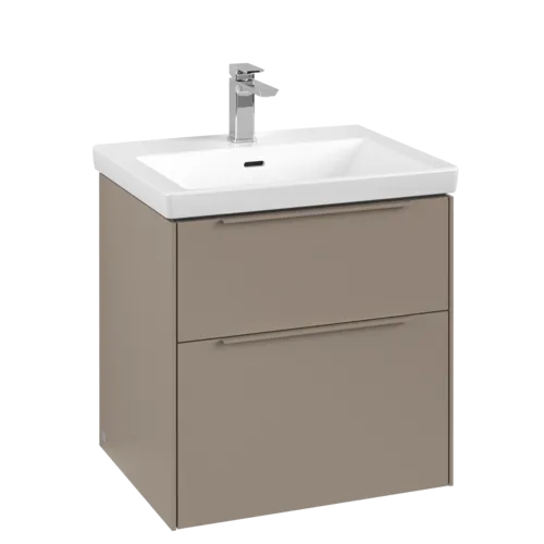 Bild von VILLEROY BOCH Subway 3.0 Waschbeckenunterschrank, mit Beleuchtung, 2 Auszüge, 572 x 576 x 478 mm, Taupe #C578L2VM
