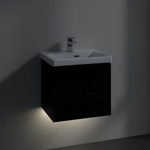 Picture of VILLEROY BOCH Subway 3.0 Vanity unit, with lighting, 1 pull-out compartment, 473 x 429 x 408 mm, Black Oak #C580L1AB