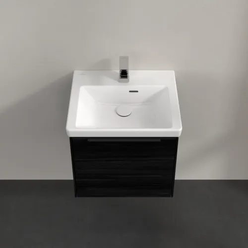 Picture of VILLEROY BOCH Subway 3.0 Vanity unit, with lighting, 1 pull-out compartment, 473 x 429 x 408 mm, Black Oak #C580L1AB