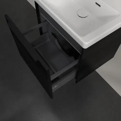 Picture of VILLEROY BOCH Subway 3.0 Vanity unit, with lighting, 1 pull-out compartment, 473 x 429 x 408 mm, Black Oak #C580L1AB