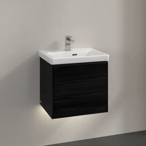 Picture of VILLEROY BOCH Subway 3.0 Vanity unit, with lighting, 1 pull-out compartment, 473 x 429 x 408 mm, Black Oak #C580L1AB