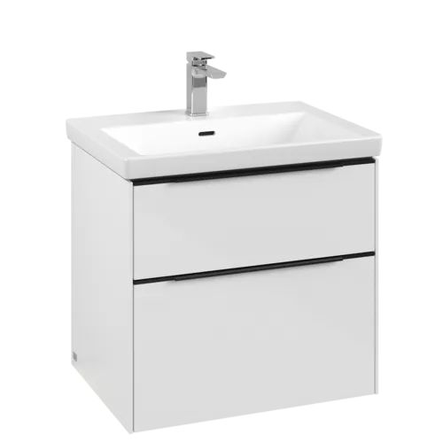 Bild von VILLEROY BOCH Subway 3.0 Waschbeckenunterschrank, mit Beleuchtung, 2 Auszüge, 622 x 576 x 478 mm, Brilliant White #C576L1VE