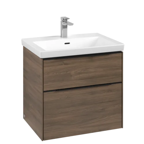 Bild von VILLEROY BOCH Subway 3.0 Waschbeckenunterschrank, mit Beleuchtung, 2 Auszüge, 622 x 576 x 478 mm, Arizona Oak #C576L1VH