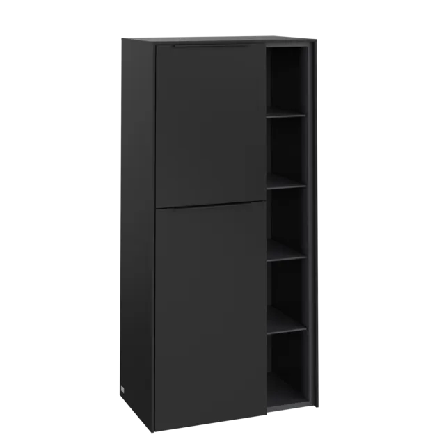 Bild von VILLEROY BOCH Subway 3.0 Mittelschrank, 2 Türen, 574 x 1200 x 362 mm, Volcano Black / Volcano Black #C59801VL