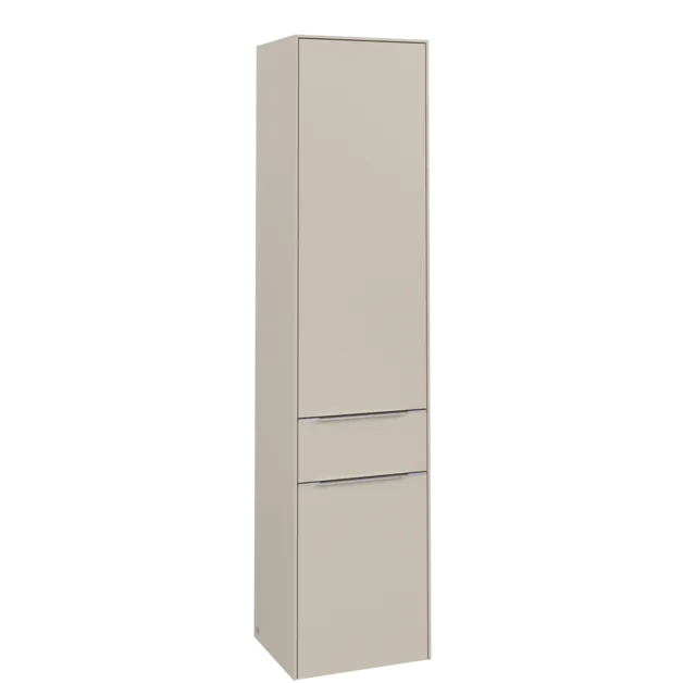 Bild von VILLEROY BOCH Subway 3.0 Hochschrank, 2 Türen, 1 Auszug, 400 x 1710 x 362 mm, Cashmere Grey / Cashmere Grey #C59100VN