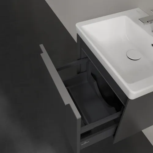 Bild von VILLEROY BOCH Subway 3.0 Waschbeckenunterschrank, mit Beleuchtung, 1 Auszug, 473 x 429 x 408 mm, Graphite #C580L0VR