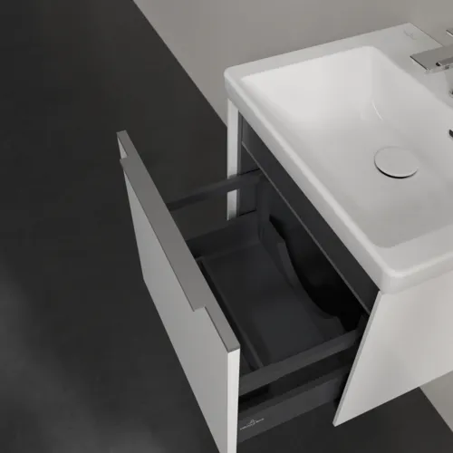 Bild von VILLEROY BOCH Subway 3.0 Waschbeckenunterschrank, mit Beleuchtung, 1 Auszug, 473 x 429 x 408 mm, Pure White #C580L0VF