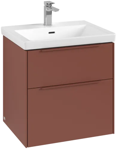 Bild von VILLEROY BOCH Subway 3.0 Waschbeckenunterschrank, mit Beleuchtung, 2 Auszüge, 572 x 576 x 478 mm, Wine Red #C578L2AH