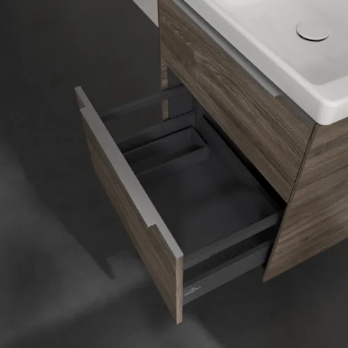 Bild von VILLEROY BOCH Subway 3.0 Waschbeckenunterschrank, 2 Auszüge, 572 x 576 x 478 mm, Stone Oak #C57800RK
