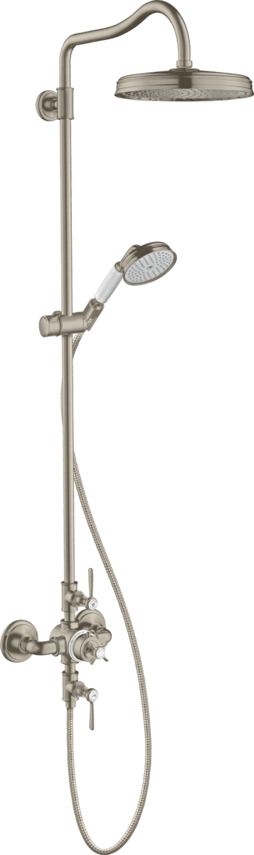 Bild von HANSGROHE AXOR Montreux Showerpipe mit Thermostat und Kopfbrause 240 1jet #16572820 - Brushed Nickel