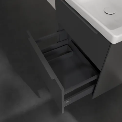 Bild von VILLEROY BOCH Subway 3.0 Waschbeckenunterschrank, 2 Auszüge, 572 x 576 x 478 mm, Graphite #C57802VR