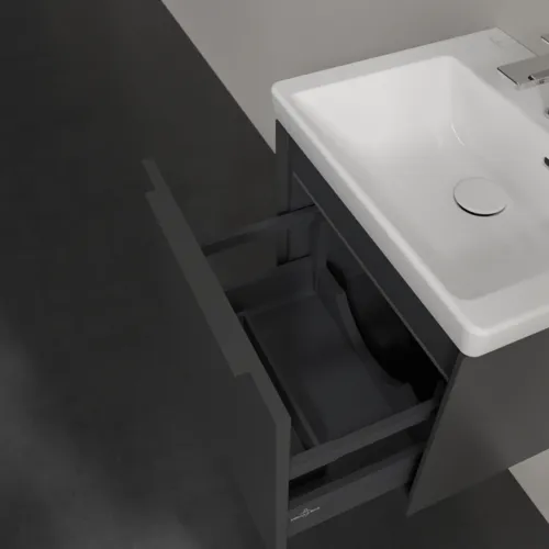 Bild von VILLEROY BOCH Subway 3.0 Waschbeckenunterschrank, mit Beleuchtung, 1 Auszug, 473 x 429 x 408 mm, Graphite #C580L2VR