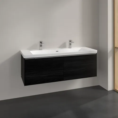 Bild von VILLEROY BOCH Subway 3.0 Waschbeckenunterschrank, 2 Auszüge, 1272 x 429 x 478 mm, Black Oak #C60100AB